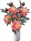 4 Pcs Coral Pink Artificial Peonies – Fake Silk Flowers with Stems, Realistic Peony Bush for Home Decor (Coral Pink)
